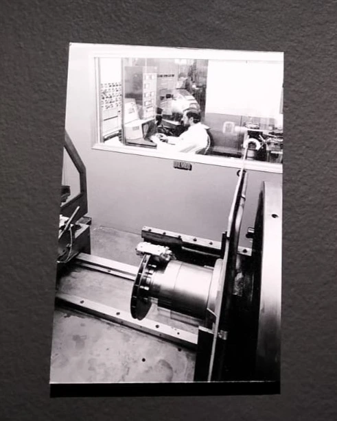 Archiwalne zdjęcie pierwszego stanowiska do dynamicznego testowania hamulców tarczowych Brembo