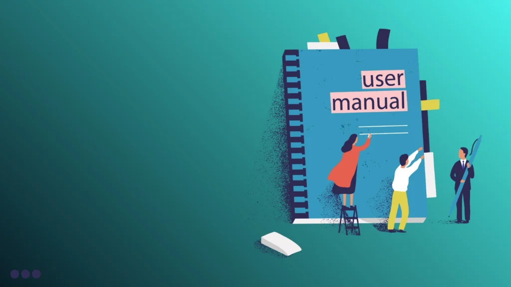 instrukcja obsługi i trzy osoby pracujące nad jej przygotowaniem - symbol znaczenia instrukcji obsługi w postrzeganie marki