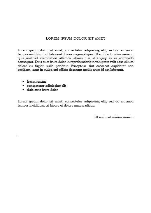 Strona A4 z krótkim pismem przewodnim jako przykład niewielkiej objętości tekstu do tłumaczenia